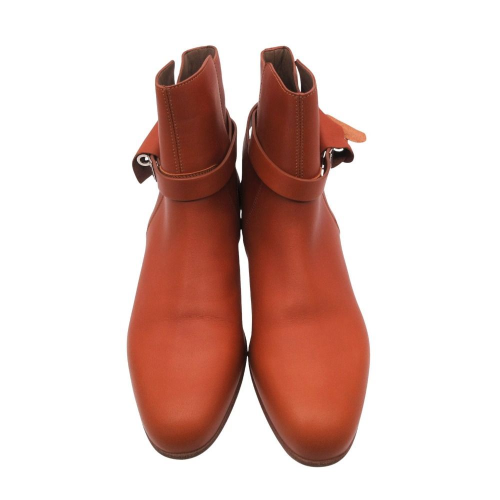 Hermes Neo Short Boots Shoes Brown Silver Kelly 38 — view 4