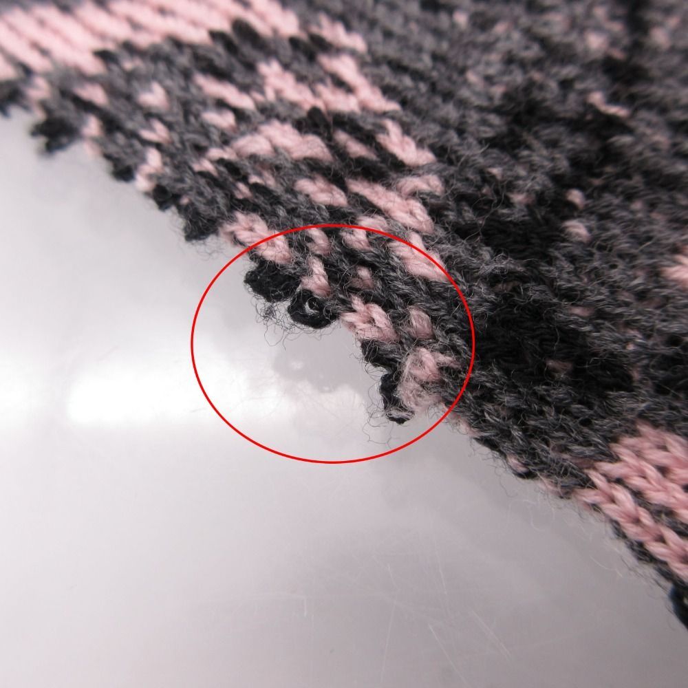 Prada Long Knit Gloves Gray Light Pink Pouch — view 8