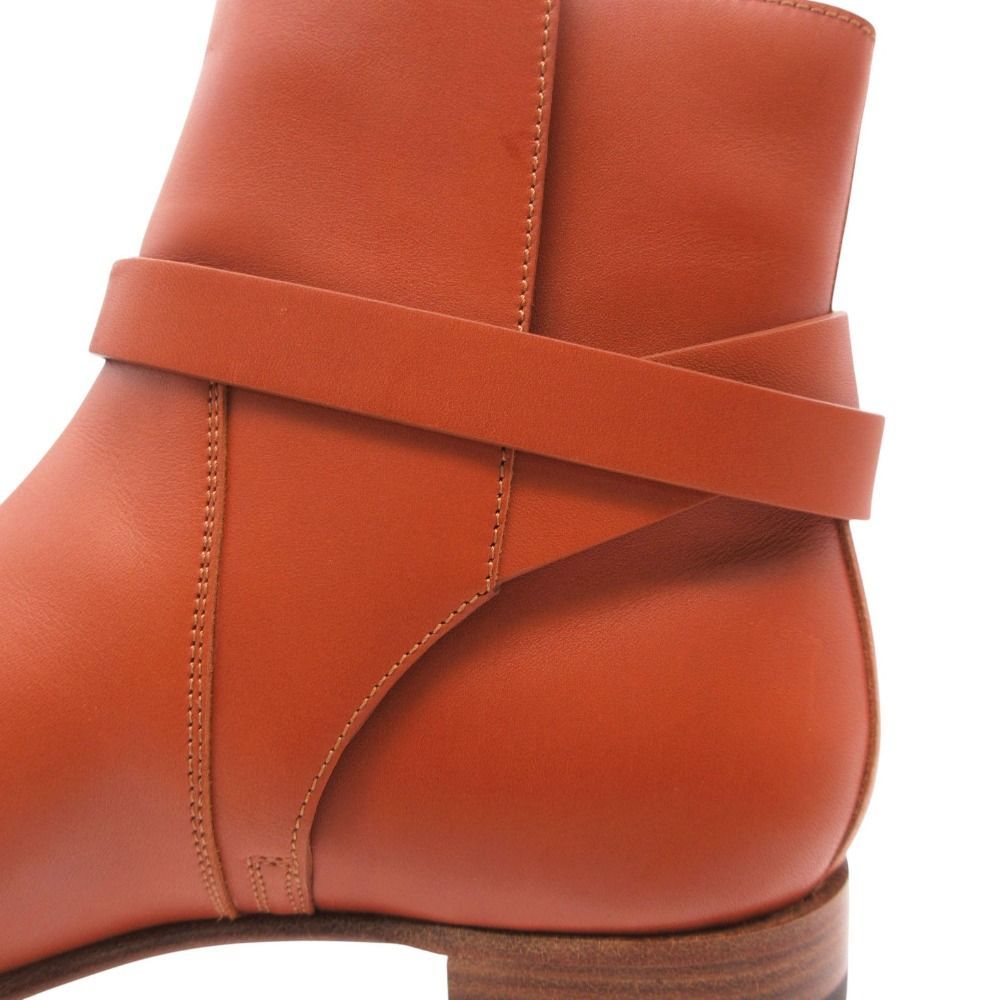 Hermes Neo Short Boots Shoes Brown Silver Kelly 38 — view 8