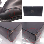 Prada Front Zip Leather Long Boots Shoes Black 36.5 — view 9