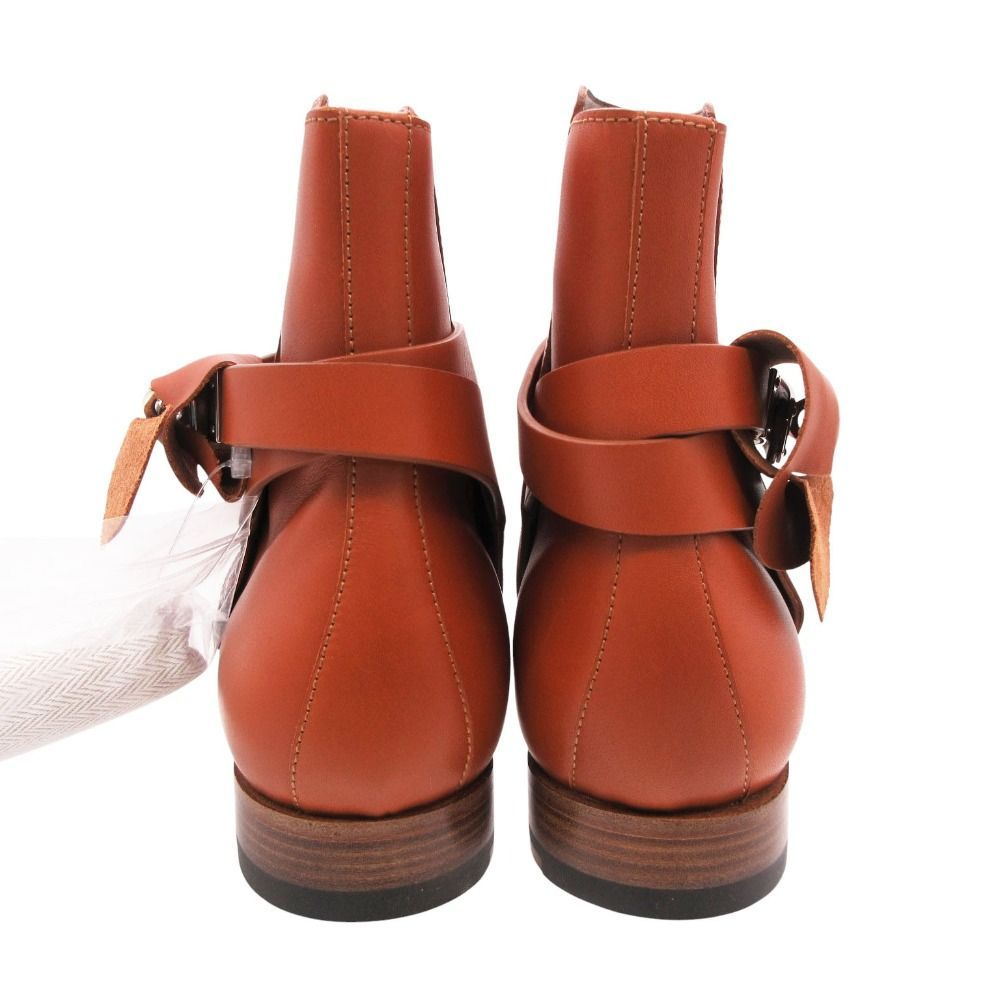 Hermes Neo Short Boots Shoes Brown Silver Kelly 38 — view 5