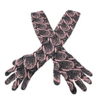 Prada Long Knit Gloves Gray Light Pink Pouch — view 2