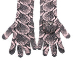 Prada Long Knit Gloves Gray Light Pink Pouch — view 3