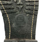 Chanel Leather CC Logo Side Zip Short Boots 38 Black — view 6