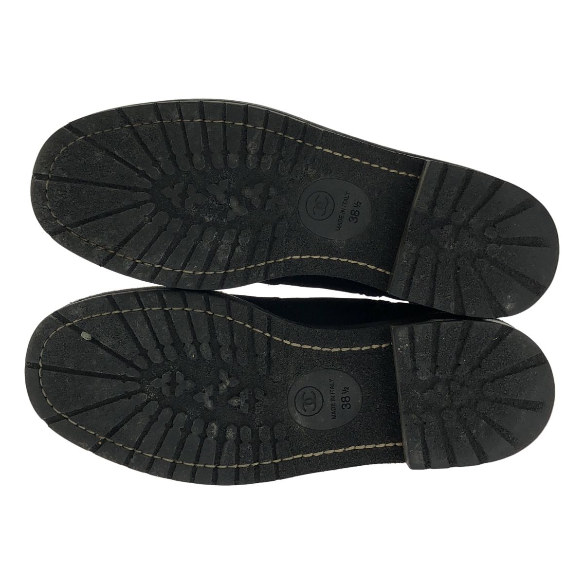 Chanel Leather CC Logo Side Zip Short Boots 38 Black — view 5
