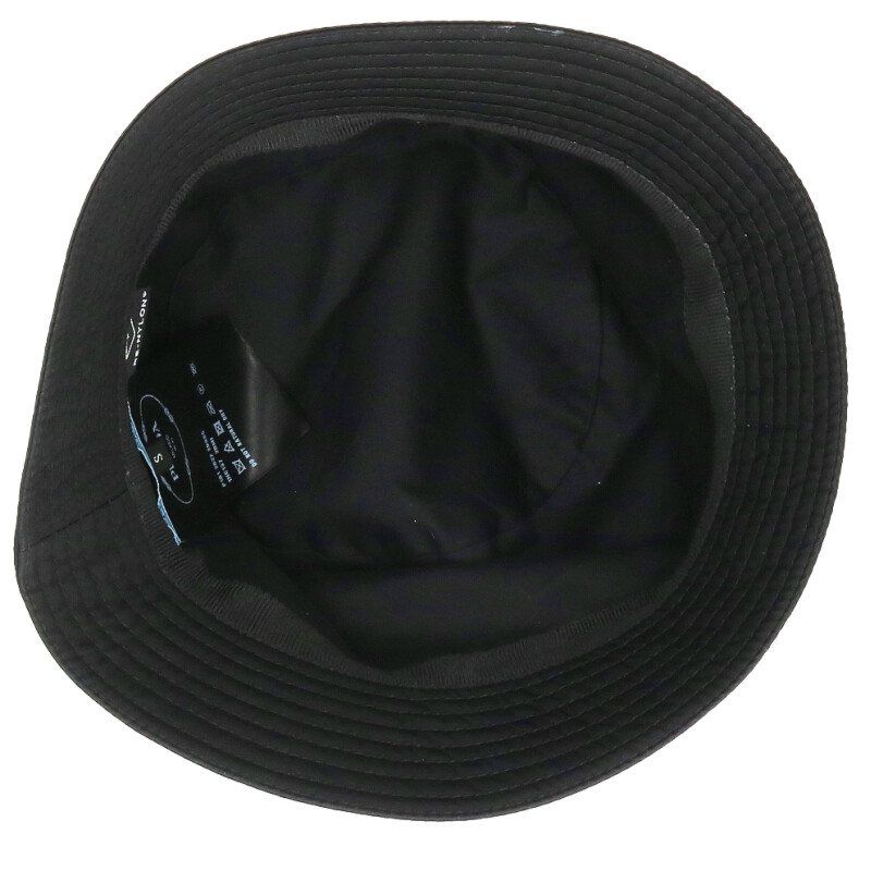 Prada Triangle Plate Cotton Bucket Hat — view 3