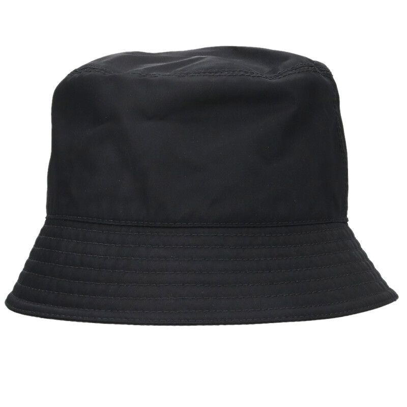 Prada Triangle Plate Cotton Bucket Hat — view 2