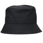 Prada Triangle Plate Cotton Bucket Hat — view 2