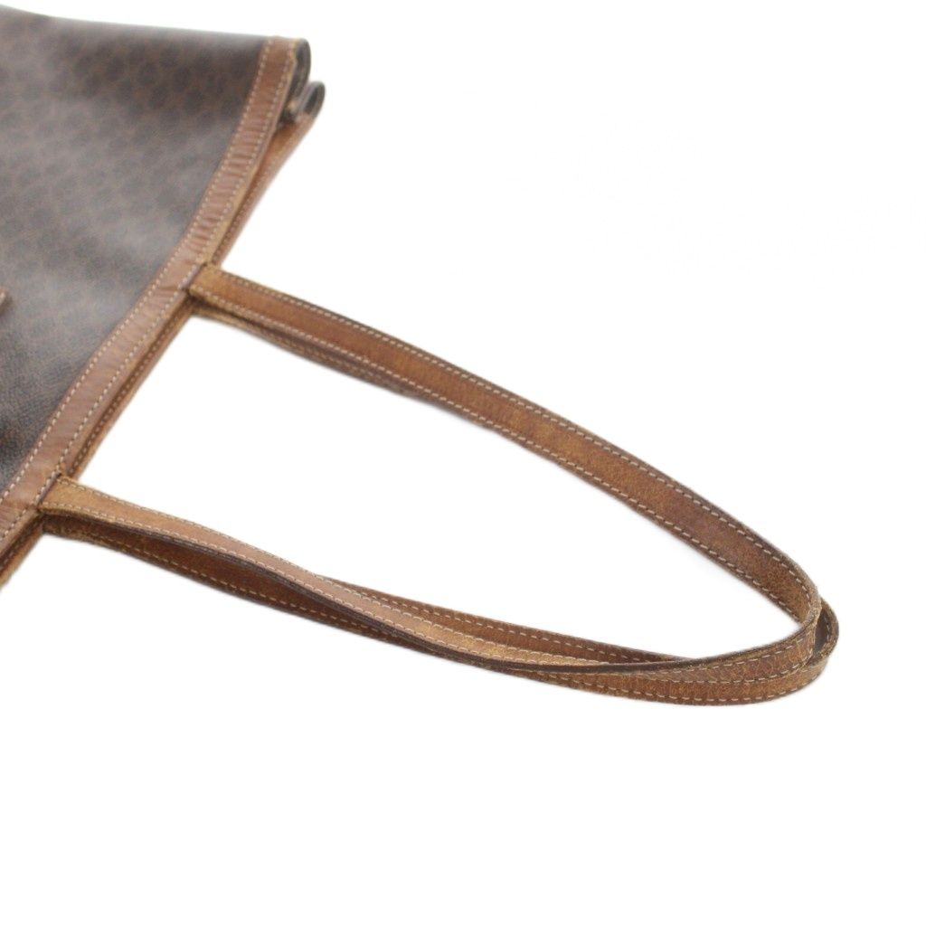 Celine Vintage Tote Hand Leather Macadam Triomphe Logo All Over Pattern Brown — view 3