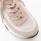 Chanel CC Logo Knit Socks Sneakers Shoes Pink 36 — view 6