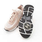 Chanel CC Logo Knit Socks Sneakers Shoes Pink 36 — view 5