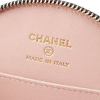 Chanel Shiny Lambskin Round Chain CC Logo Vanity Shoulder Bag Black — view 7