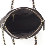 Chanel Velvet CC Logo Top Handle Chain Shoulder Bag Black — view 6