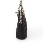 Chanel Velvet CC Logo Top Handle Chain Shoulder Bag Black — view 3
