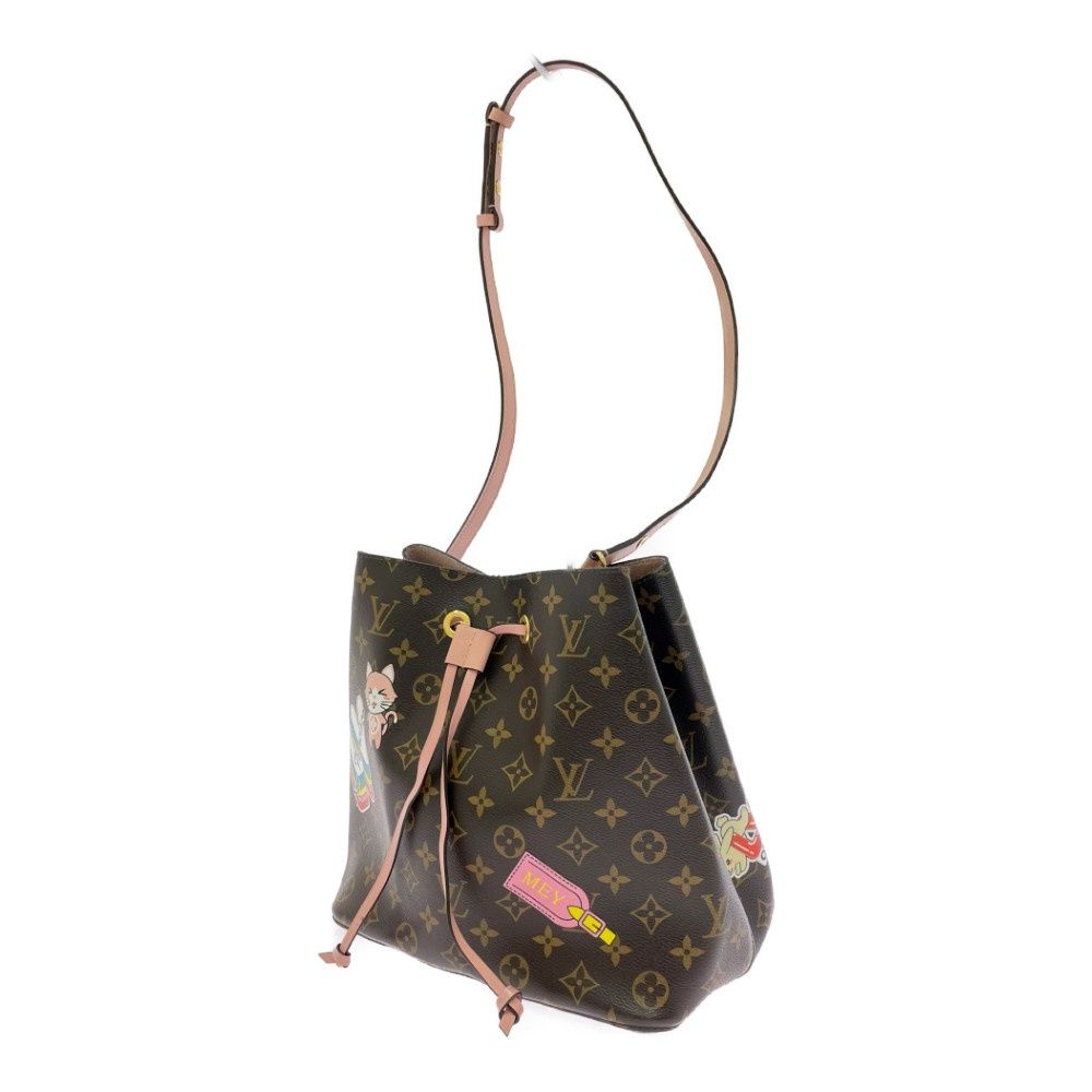 Louis Vuitton Monogram Neo Noe MM Shoulder Bag with Initials Brown — view 3