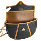 Dior Honeycomb Shoulder Bag Leather Black Brown Gold Vintage — view 6