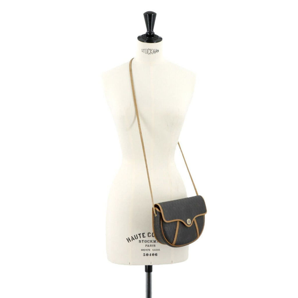 Dior Honeycomb Shoulder Bag Leather Black Brown Gold Vintage — view 9