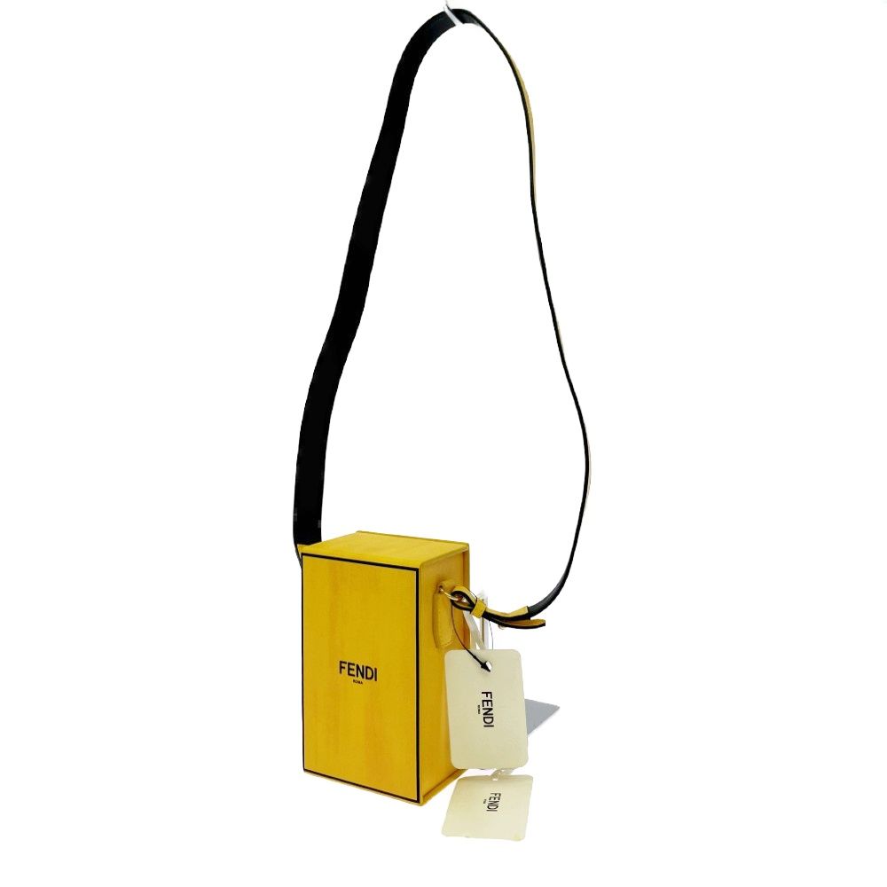 Fendi Leather Box Shoulder Bag Yellow — view 4