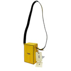 Fendi Leather Box Shoulder Bag Yellow — view 4