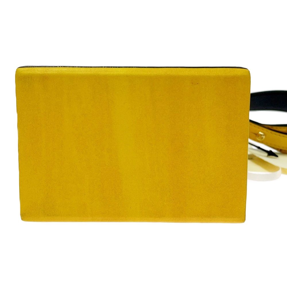 Fendi Leather Box Shoulder Bag Yellow — view 7