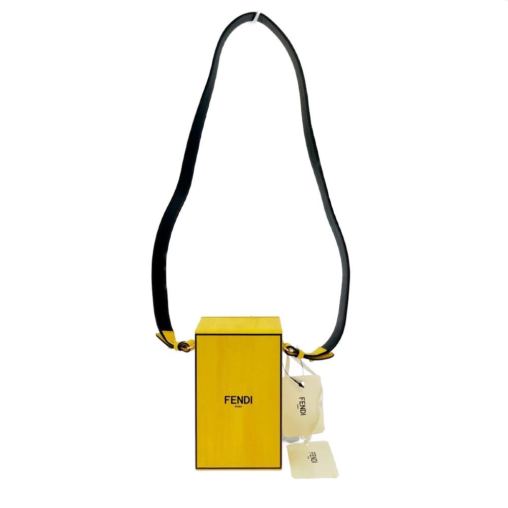 Fendi Leather Box Shoulder Bag Yellow — view 2