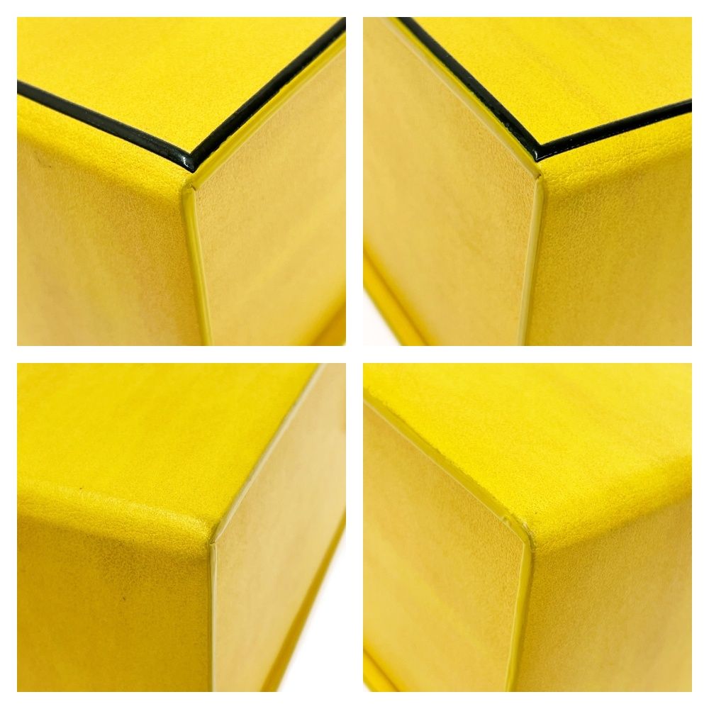 Fendi Leather Box Shoulder Bag Yellow — view 8
