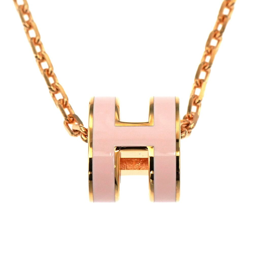 Hermes Necklace Pop Mini Pendant Rose Dragee Pink Gold — view 2