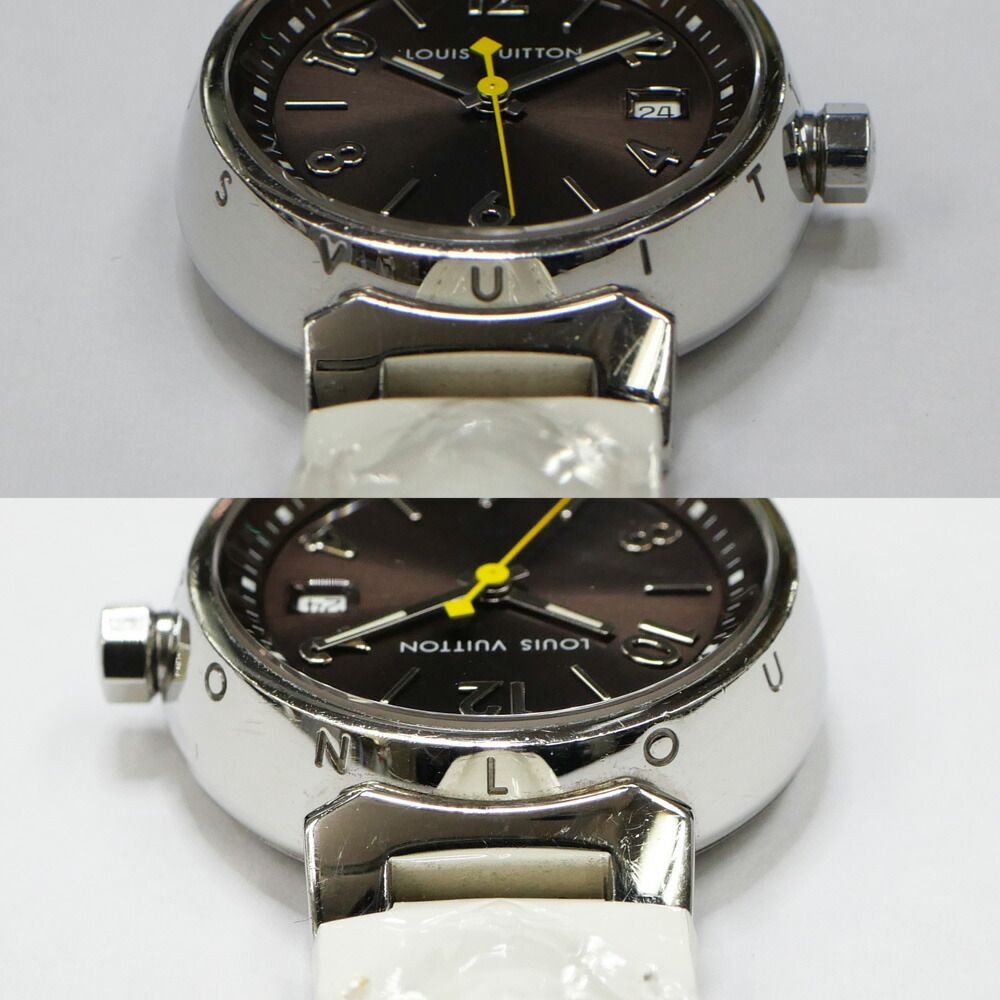 Louis Vuitton Tambour Date Brown Dial Stainless Steel Quartz Watch — view 7