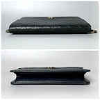 Chanel Quilted Chain Shoulder Bag Black Lambskin — view 6