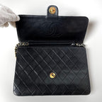 Chanel Quilted Chain Shoulder Bag Black Lambskin — view 3
