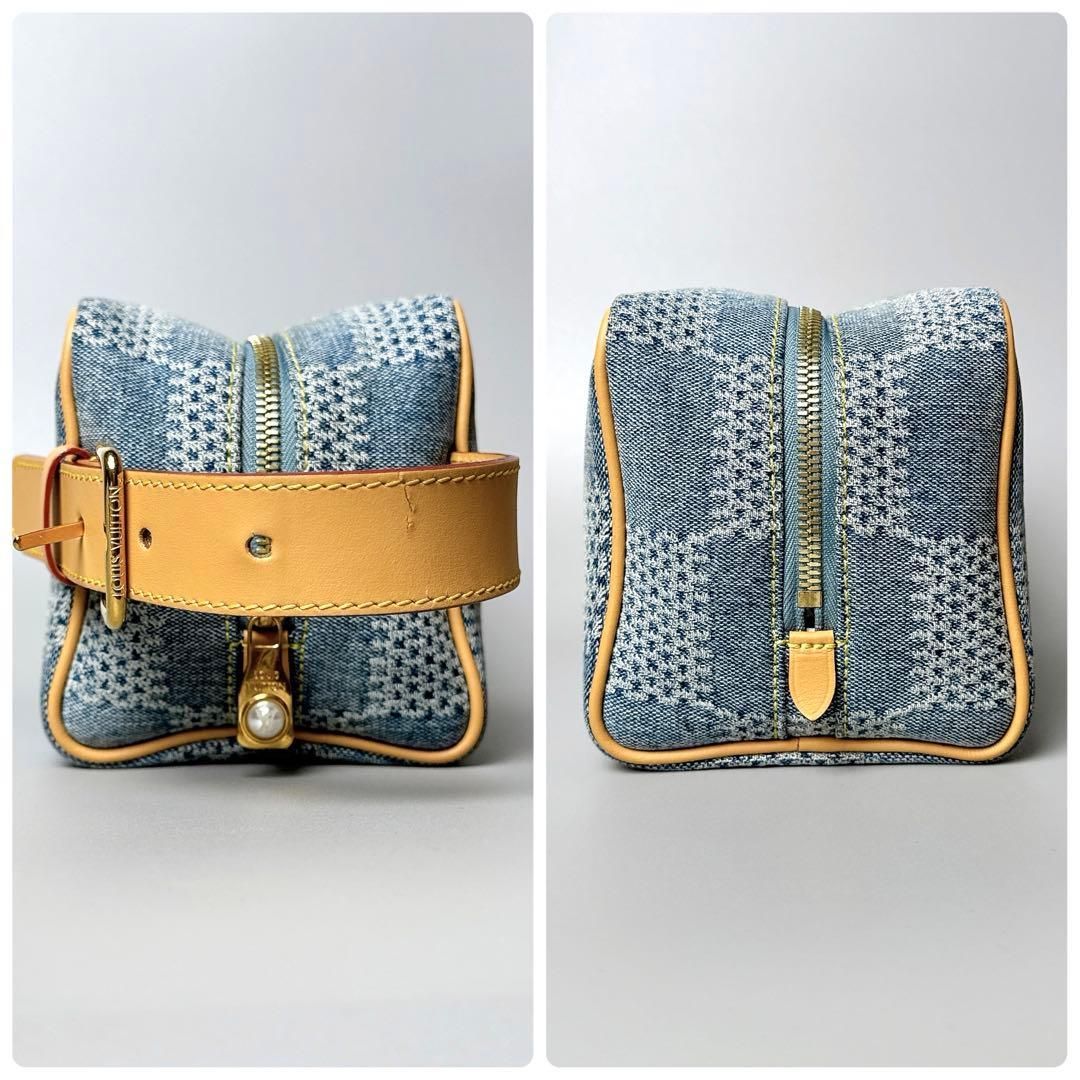 Louis Vuitton Damier Denim Rocker Dopp Kit Clutch — view 5