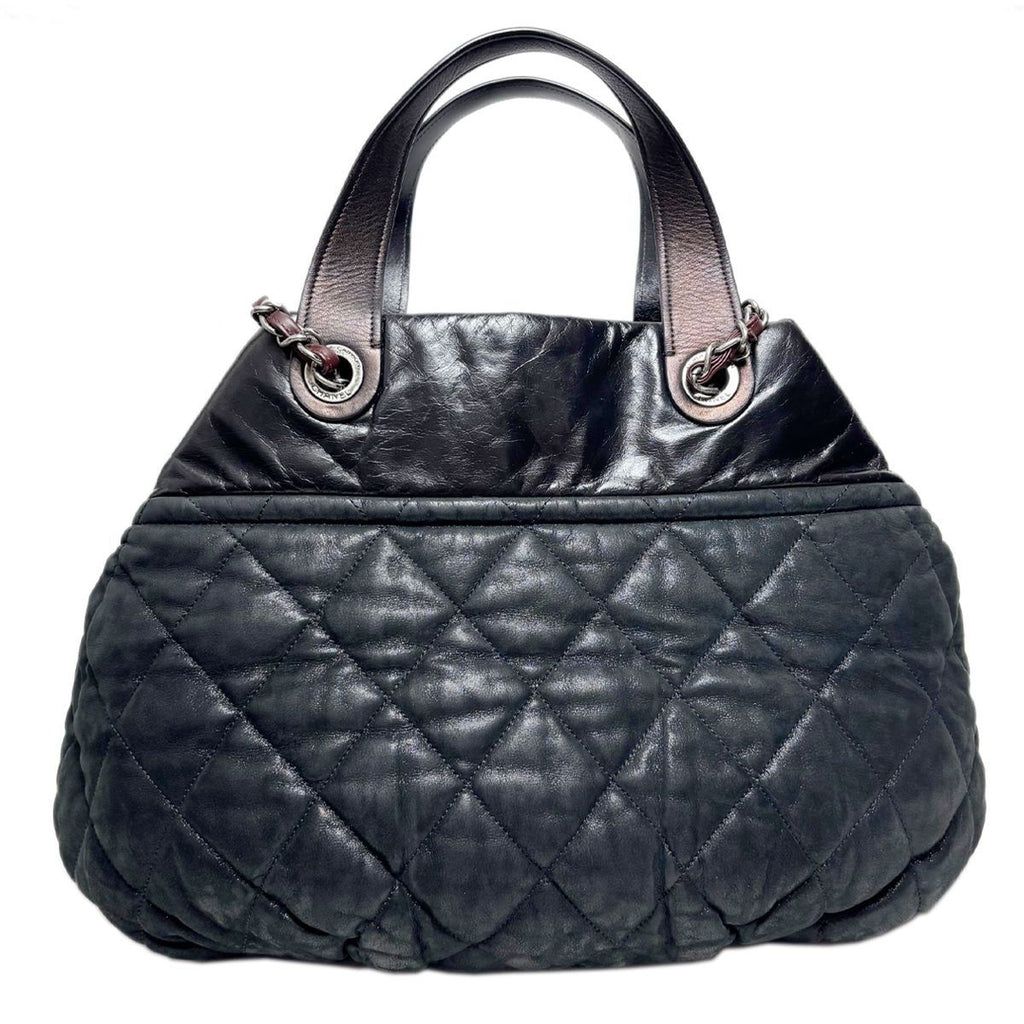 Chanel Bag Quilted Chain Shoulder in the Mix CC Logo Black Silver Sparkle — view 4
