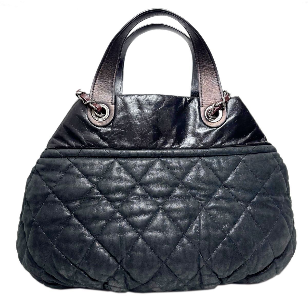 Chanel Bag Quilted Chain Shoulder in the Mix CC Logo Black Silver Sparkle — view 4