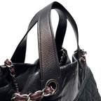 Chanel Bag Quilted Chain Shoulder in the Mix CC Logo Black Silver Sparkle — view 7