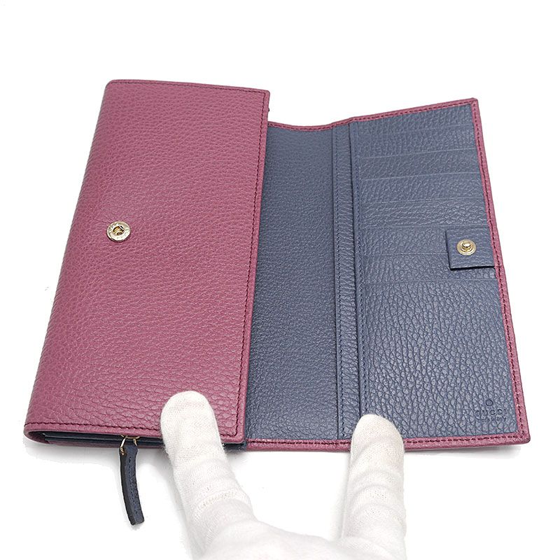 Gucci Wallet with Zipper Swing Leather Purple — view 4