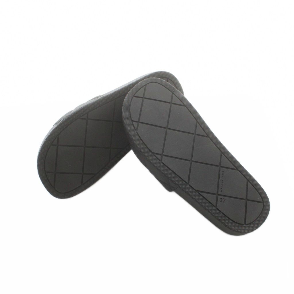 Bottega Veneta Sandals Flat Intrecciato Platform Logo Slide 37 Black — view 6
