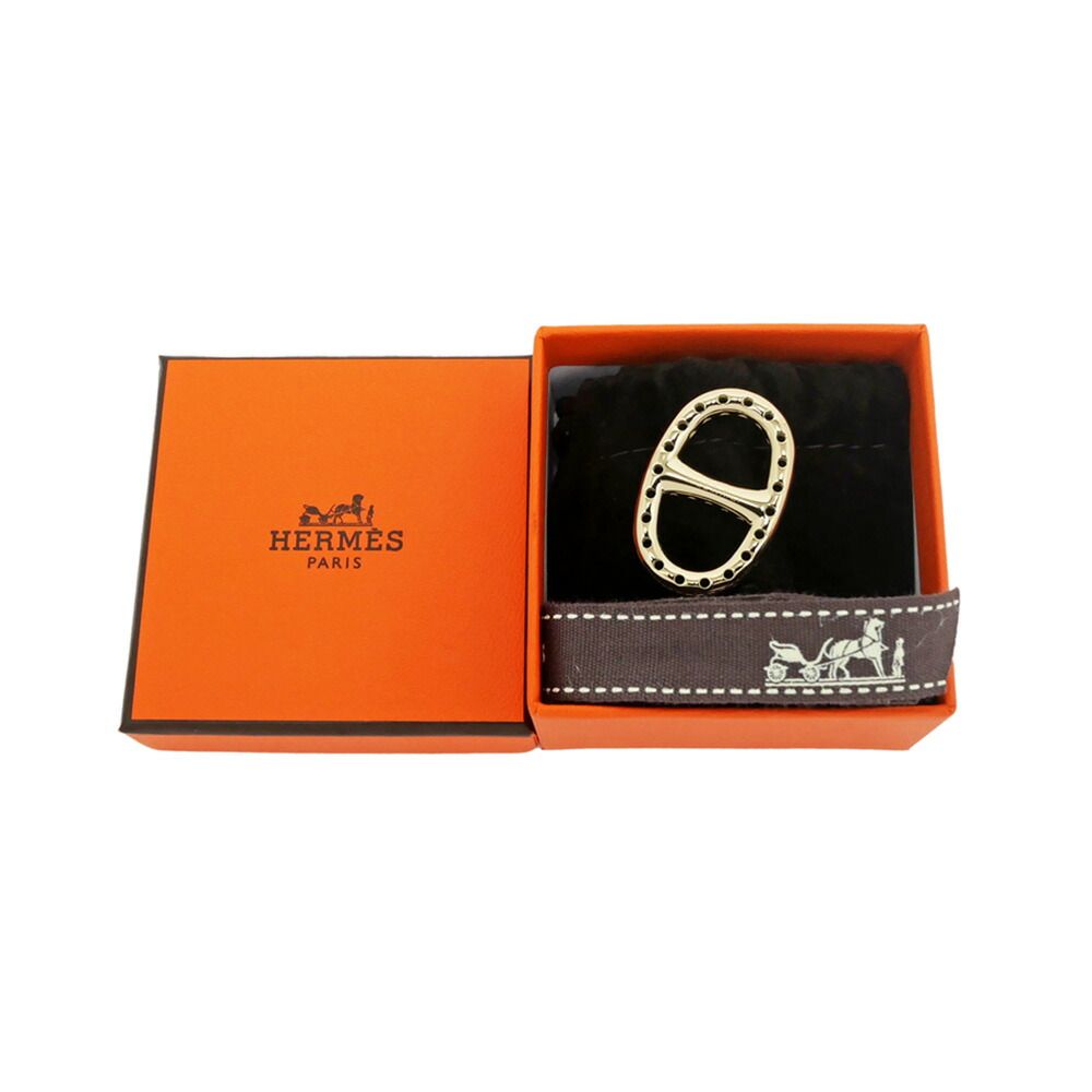 Hermes Mini Chaine D'Ancre Perforet Twilly Ring Permanent Brass Gold Color Scarf