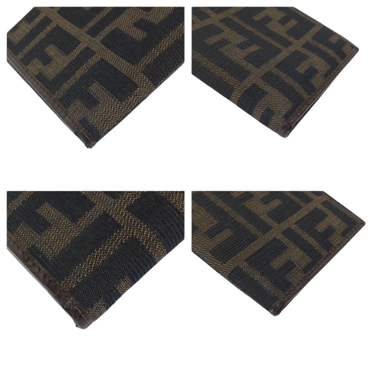 Fendi Zucca Dark Brown Silver Canvas Leather Wallet — view 3