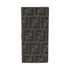 Fendi Zucca Dark Brown Silver Canvas Leather Wallet — view 2