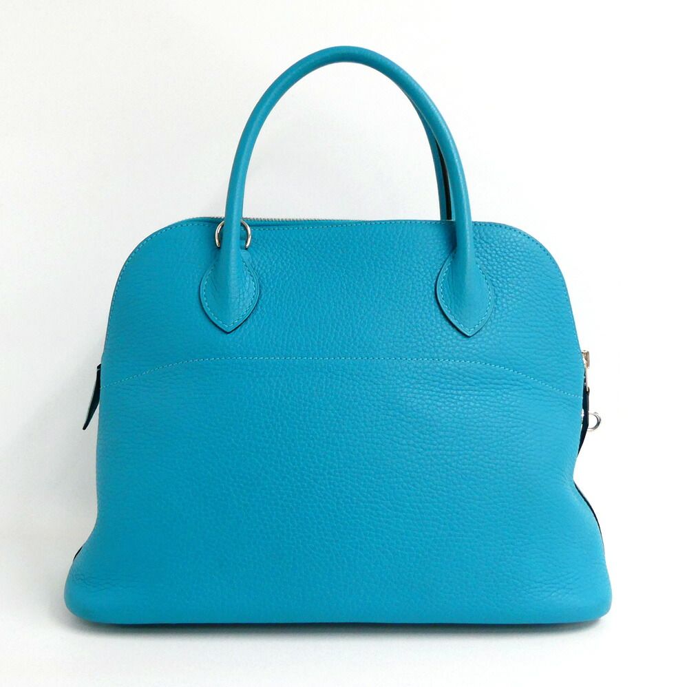 Hermes Bolide 31 Turquoise Taurillon Clemence Handbag 2-Way — view 2