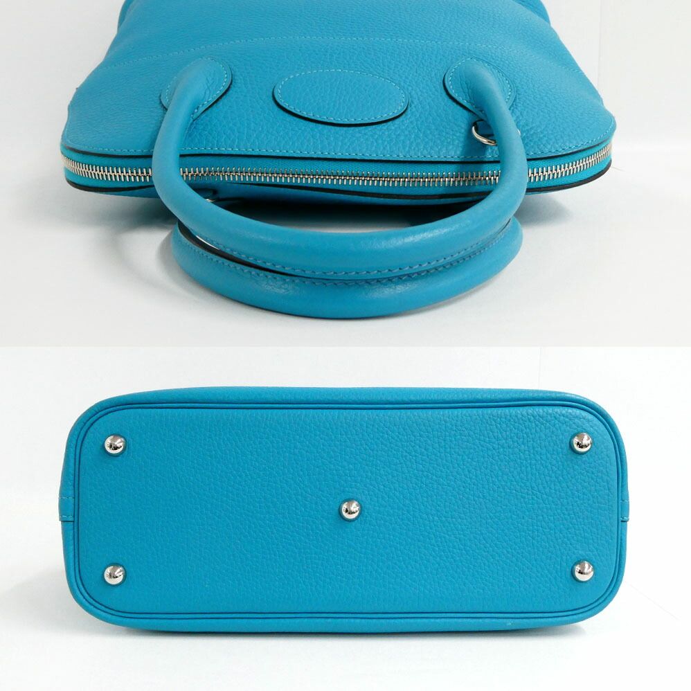 Hermes Bolide 31 Turquoise Taurillon Clemence Handbag 2-Way — view 4