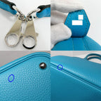 Hermes Bolide 31 Turquoise Taurillon Clemence Handbag 2-Way — view 8