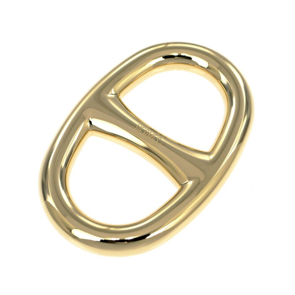 Hermes Scarf Ring Chaine D'ancre Permanent Brass Gold Color — view 2