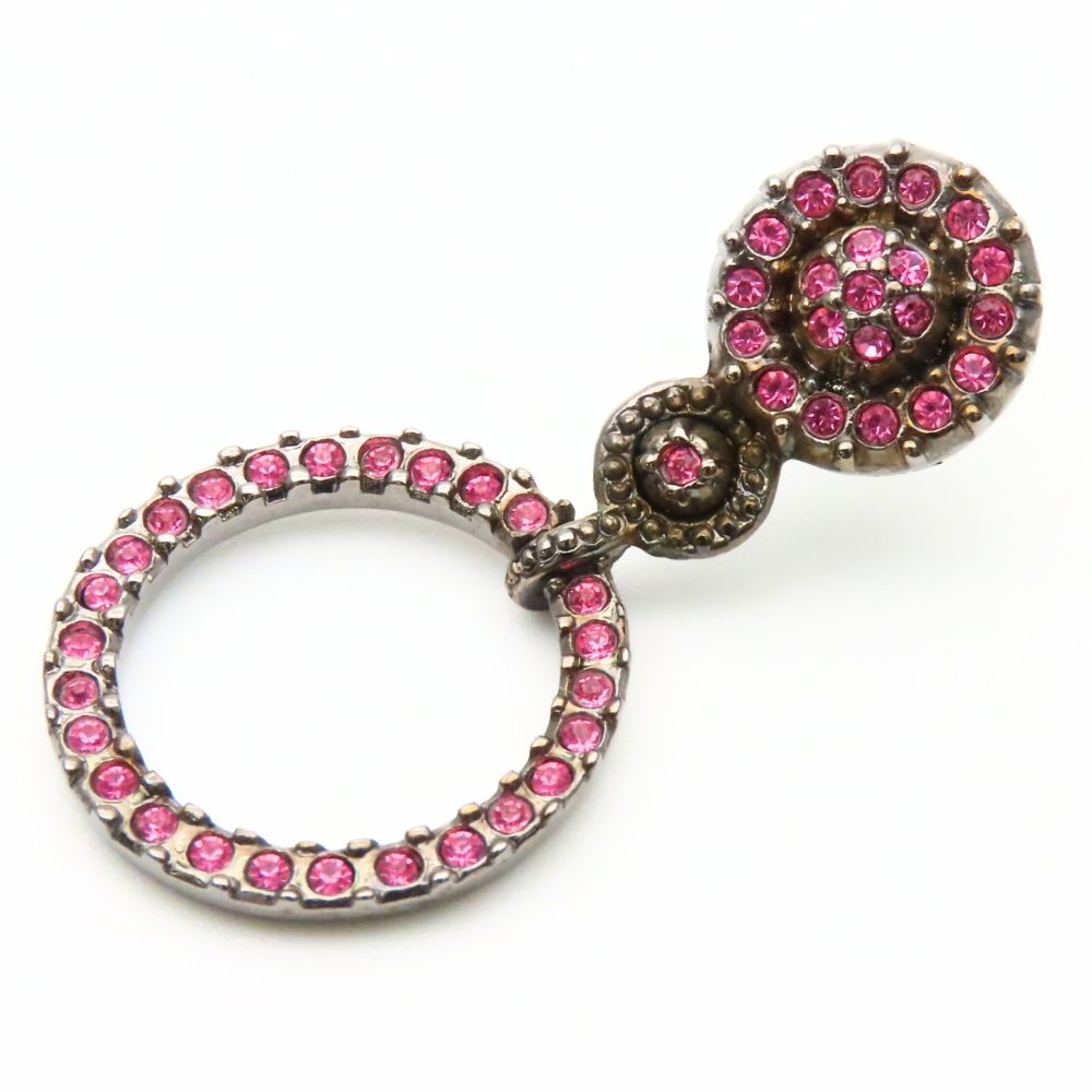 Dior Earrings Metal Rhinestone Pink — view 5