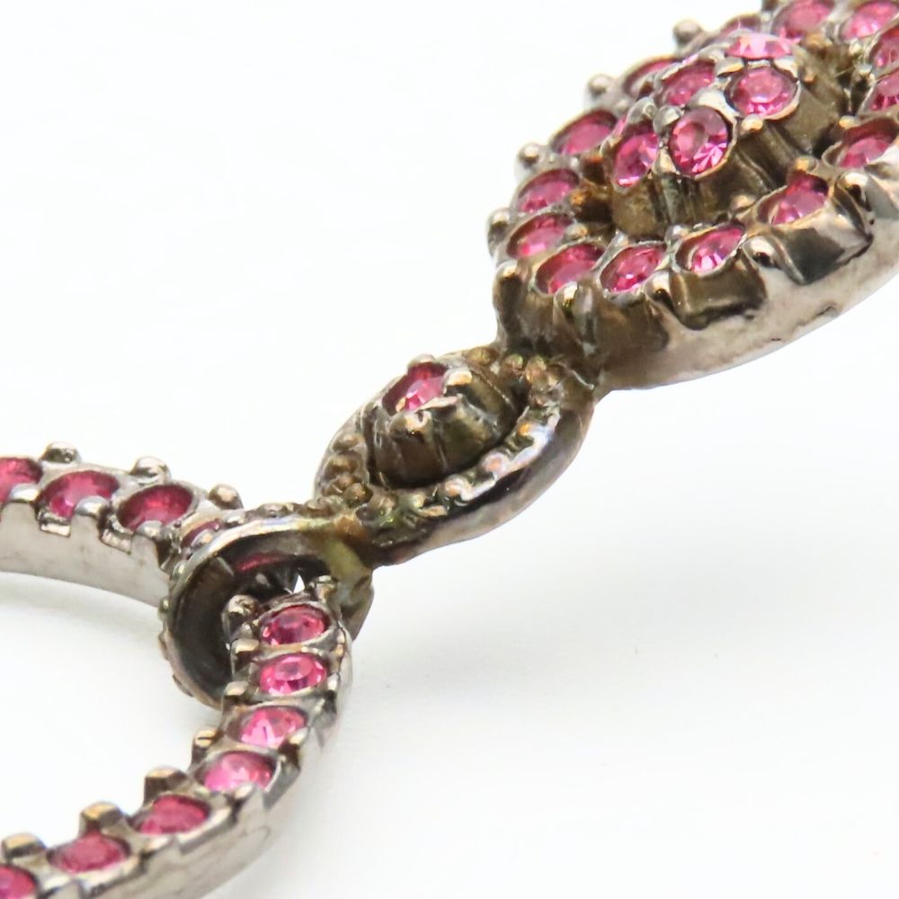 Dior Earrings Metal Rhinestone Pink — view 6