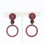 Dior Earrings Metal Rhinestone Pink — view 2