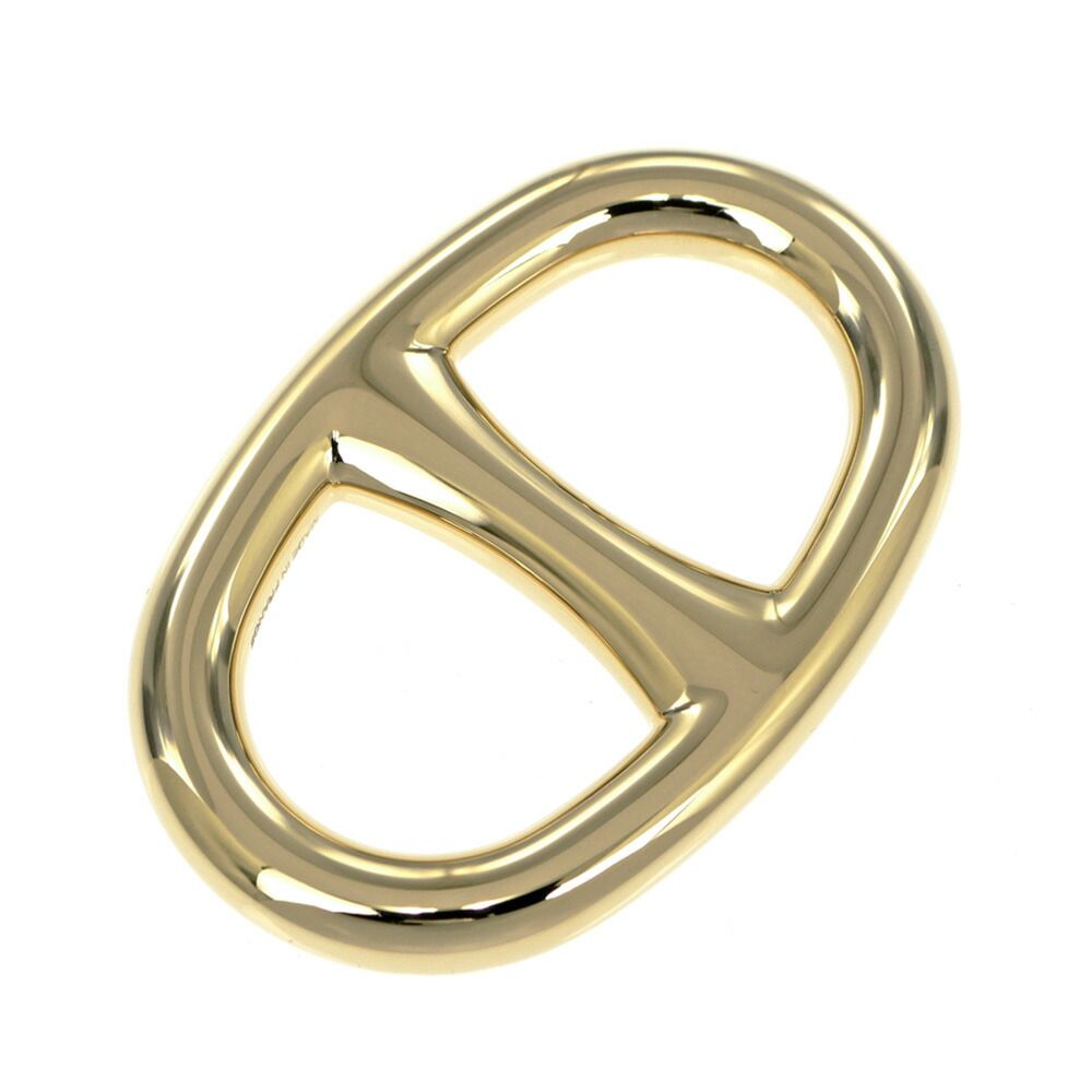 Hermes Scarf Ring Chaine D'ancre Permanent Brass Gold Color — view 4