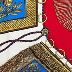 Hermes Scarf Carre 90 Red White Gold Poste Et — view 6
