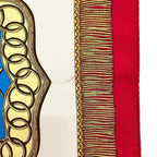 Hermes Scarf Carre 90 Red White Gold Poste Et — view 9