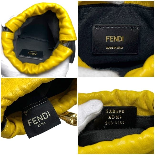 Fendi Drawstring Shoulder Bag Wearable Yellow — view 3